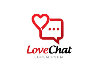 Love chat logo template design, icon, symbol