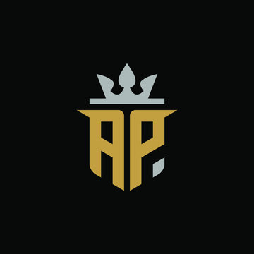 Initial Letter AP with Shield King Logo Design