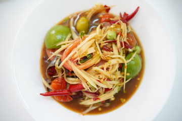 Thai papaya salad, Somtam, Thai food