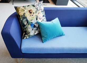 colorful sofa with cushions