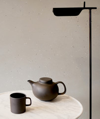 elegant tea set set on the table 