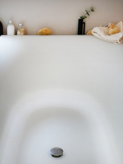 detail of bathroom with bathtub