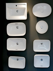 display of modern sinks