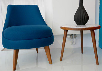 fabric armchair with coffee table 