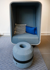 reserved space with cushions