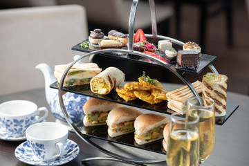 Indian style afternoon tea with stand
