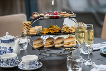 Indian style afternoon tea with stand