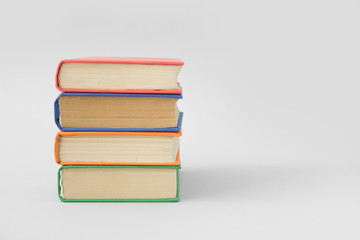 Many books on light background