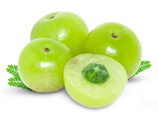 Indian gooseberry isolated on white background