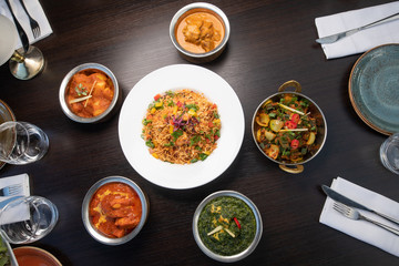 Indian food - Biryani with curries