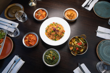 Indian food - Biryani with curries