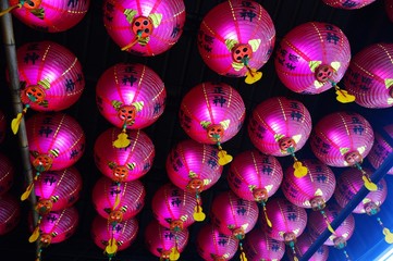 Lanterns in a temple in Yilan, Taiwan