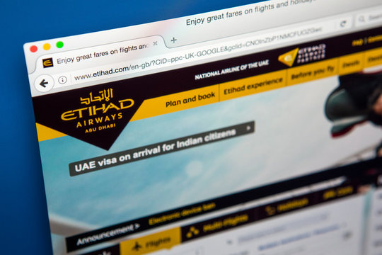 Etihad Airways Website