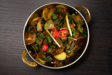 Indian food with herbs and spices