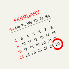 February 29 2020 calendar icon, also known as leap year day, is a date added to most years that are divisible by 4. - obrazy, fototapety, plakaty