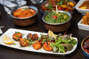 Indian food with herbs and spices