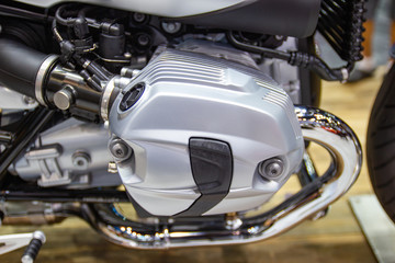 Closeup - Detail of Motorbike cylinder block concept new engine for design