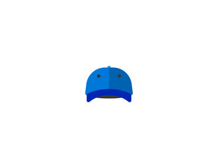 Billed Cap vector flat icon. Isolated blue cap emoji illustration 