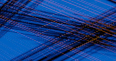 3d rendering of an abstract background in blue with black and yellow lines