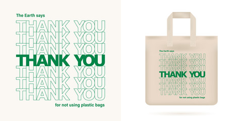 No plastic bag concept. Reduce, reuse concept.