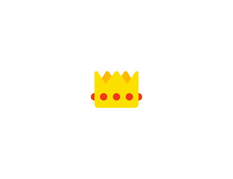 Crown Vector Flat Icon. Isolated Golden Prince, Queen Crown Emoji Illustration 