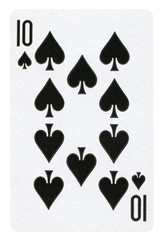 Ten of Spades playing card - isolated on white (clipping path included)