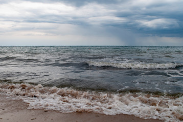 Fototapeta na wymiar storm, waves, sea, tourism, watch, therapy, blue