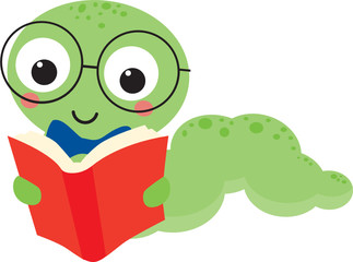 Book Worm reading a book