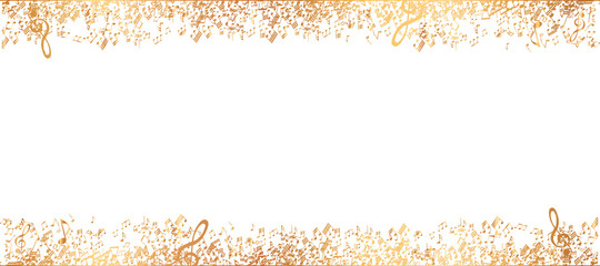 golden music notes frame on white background  © agrus