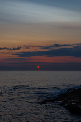 Adriatic sea. Ostuni, Puglia. Sunrise. Renowned seaside resort located in the heart of Salento....