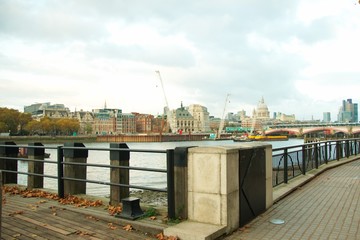 Fototapeta premium Barriers in thames river in London england uk 
