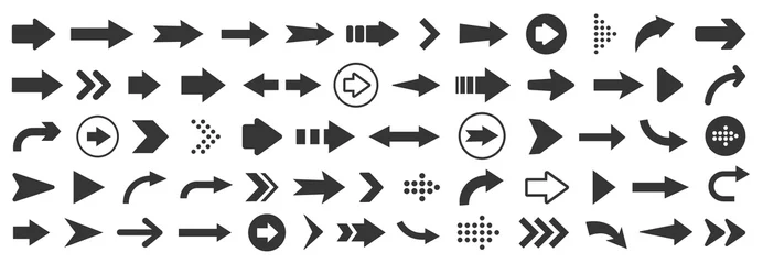 Tuinposter Arrow icon. Mega set of vector arrows © 4zevar