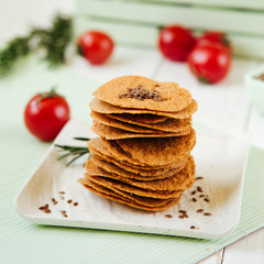 natural diet vegetarian chips on a light green background