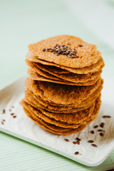 natural diet vegetarian chips on a light green background