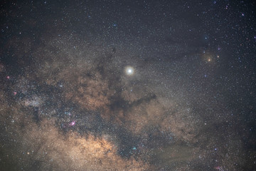 The stars and the milky way in the night sky are very beautiful.