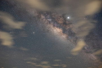 The stars and the milky way in the night sky are very beautiful.