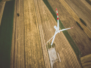 Aerial view of windmill from above