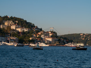 Fototapeta na wymiar Views of Istanbul from the Bosphorus Strait, Turkey 