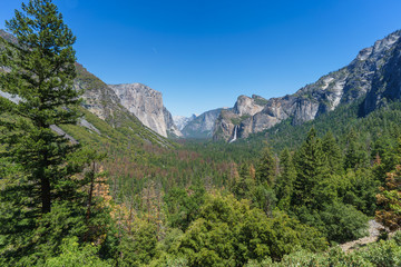 Fototapeta na wymiar Yosemite Valley panorama view, Yosemite National Park, California
