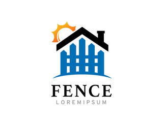 Fototapeta premium Fence logo template design, icon, symbol
