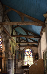 Obraz premium Saint Herbot chapelle du hameau de Saint Herbot qui est partagé entre les communes de Plonévez-du-Faou (principalement) et Loqueffret en Bretagne 