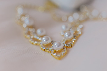 Obraz premium Beautiful wedding accessories of the bride. Happy wedding day.