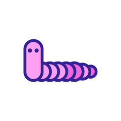 worm icon vector. Thin line sign. Isolated contour symbol illustration