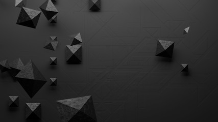 Abstract image of randomly arranged pyramids