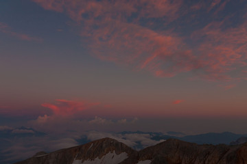 Mountain summer. Sunset. Rocky landscape