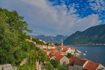 Naklejka na ściany i meble view of the old town of Perast , Montenegro