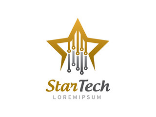 Star technology logo template design, icon, symbol