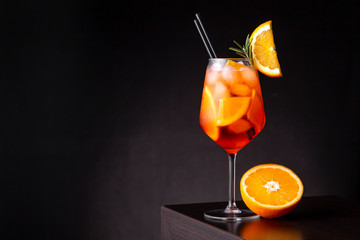 Glass of Aperol spritz cocktail