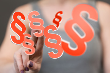 paragraph law sign digital in hand 3D