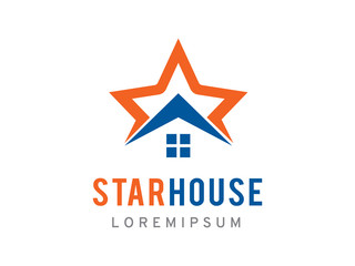 Star house logo template design, icon, symbol